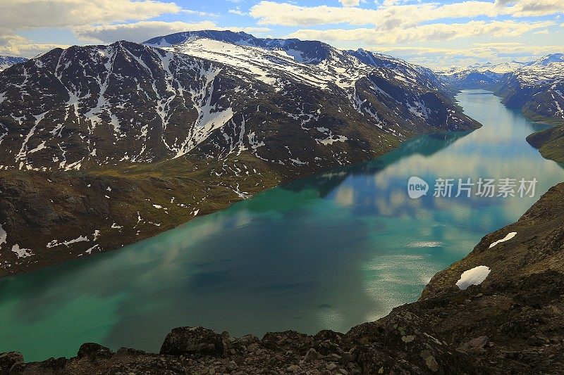 贝塞根，绿松石湖Gjende从上，约顿海门，挪威-斯堪的那维亚