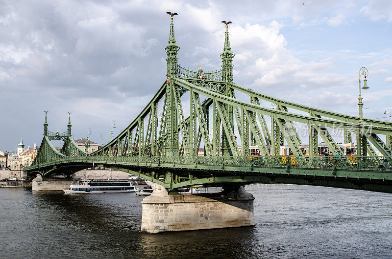 布达佩斯多瑙河上的Szabadsag桥