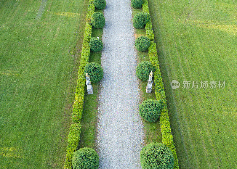 古典园林路鸟瞰图