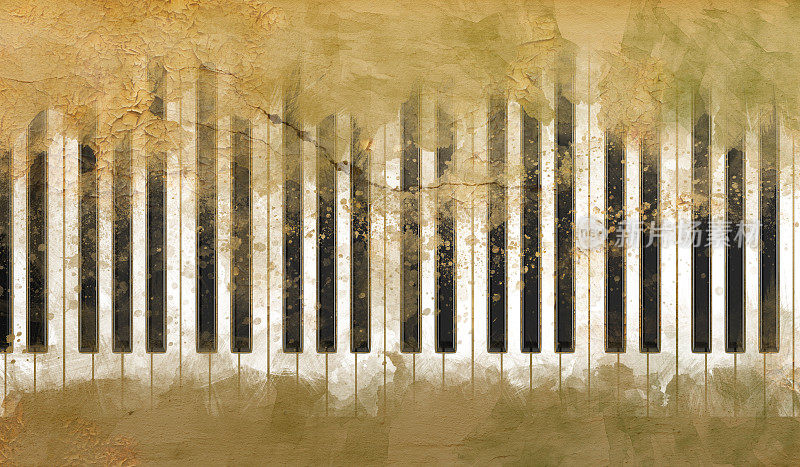 在垃圾背景上刷抽象的钢琴键。