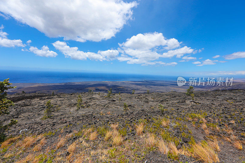 夏威夷火山国家熔岩与海洋相遇