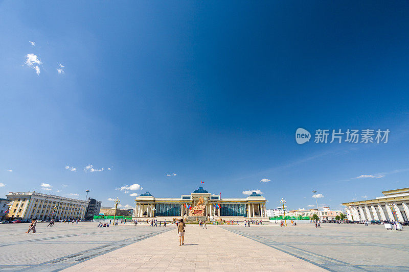 蒙古乌兰巴托市区成吉思汗广场
