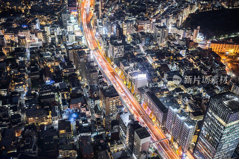 东京夜景鸟瞰图