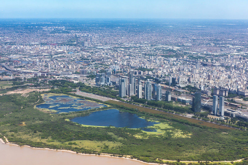 阿根廷首都布宜诺斯艾利斯鸟瞰图天际线
