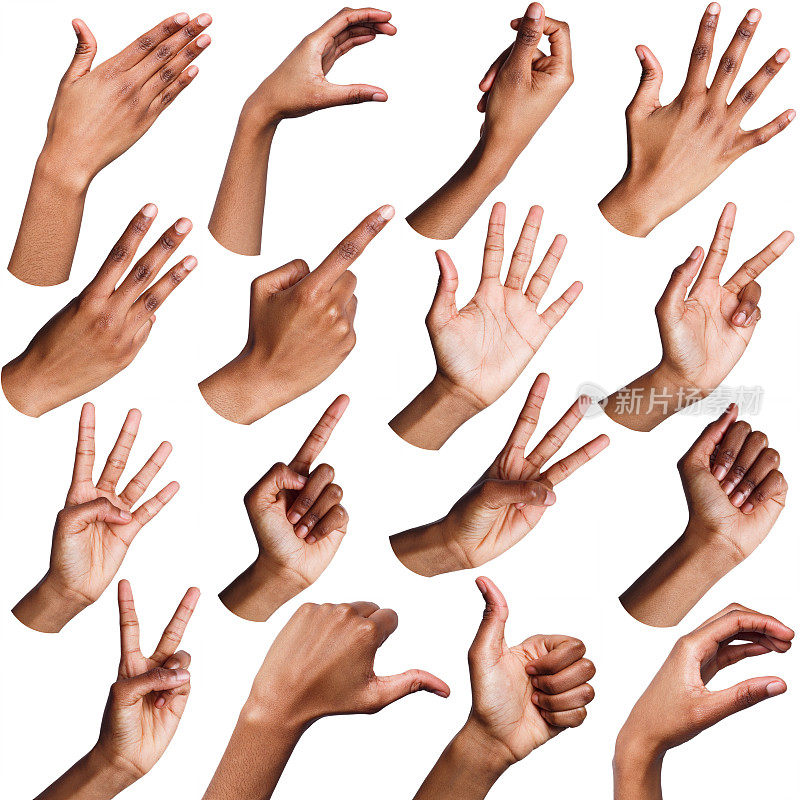 一组黑人女性的手显示符号