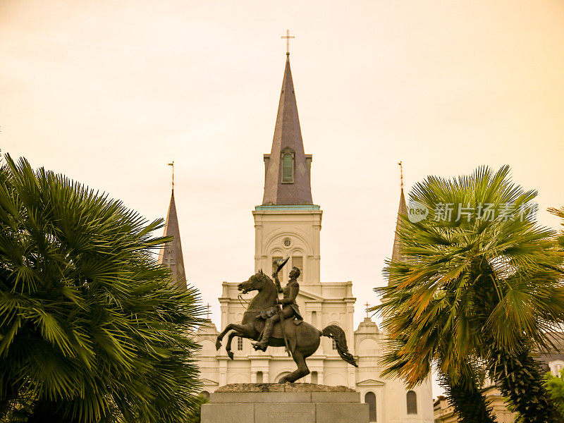 圣路易斯大教堂，安德鲁・杰克逊骑马像，新奥尔良