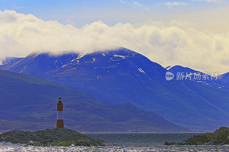 阿根廷火地岛，乌斯怀亚，比格尔海峡的灯塔