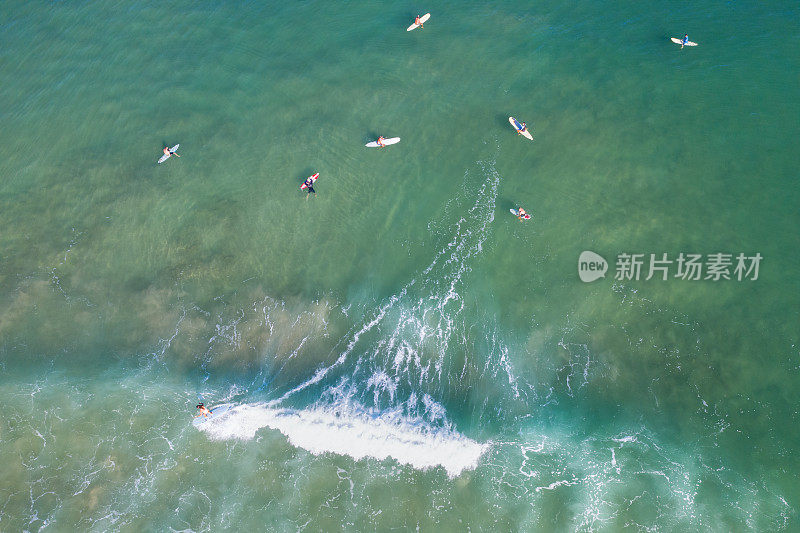 哈纳雷冲浪者鸟瞰夏威夷。