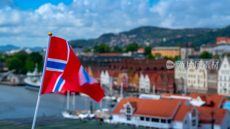 挪威卑尔根的布里根-汉萨特码头的历史建筑。联合国教科文组织世界遗产