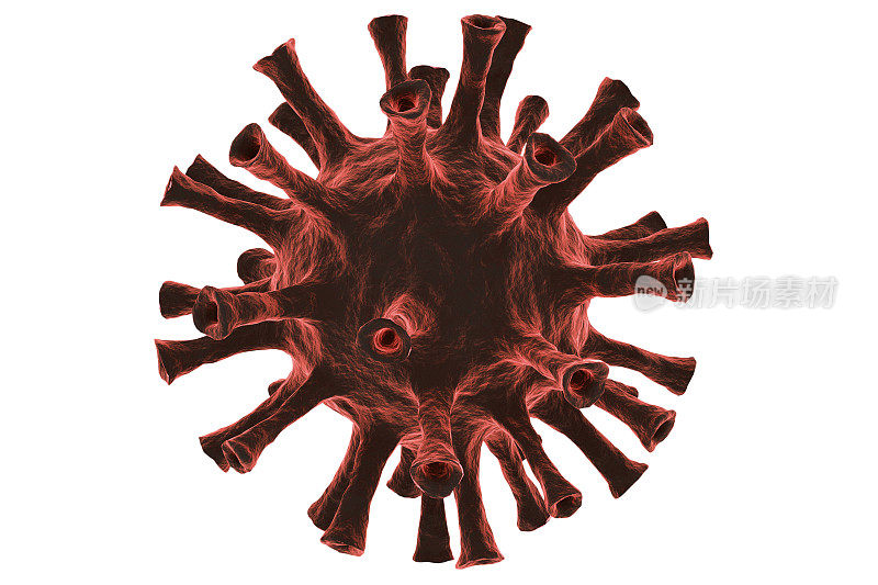 白色背景上的COVID-19、冠状病毒、病毒、细菌