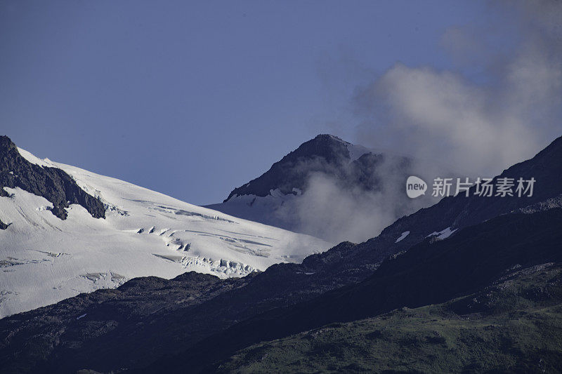 阿拉斯加冰川的近景