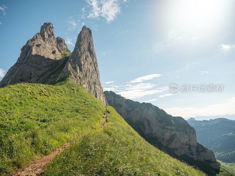 阿彭策尔的山峰，阳光明媚