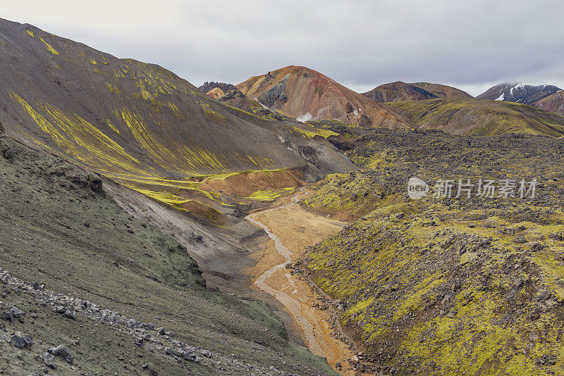 landmanalaugar五颜六色的山脉在冰岛