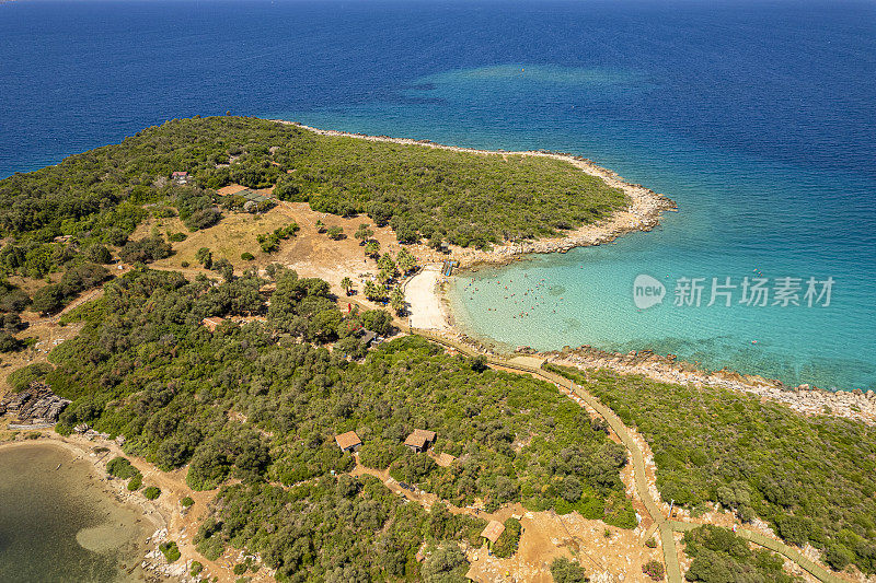 每日的乘船旅行。蓝色的航行。船之旅。瑟迪尔岛乌拉，Muğla，土耳其。