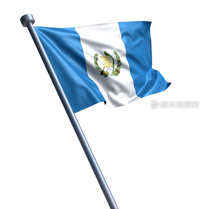 危地马拉国旗孤立在白色