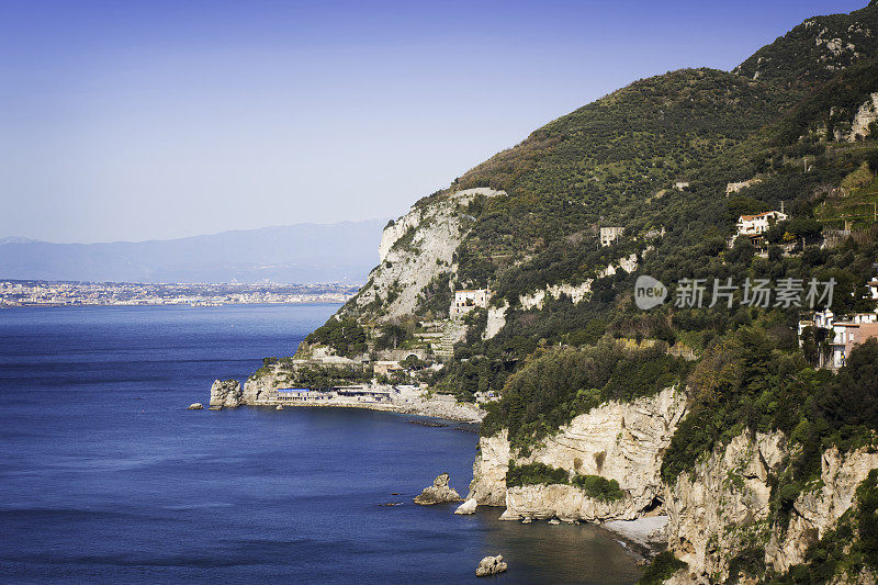 索伦托海岸，大海，海滩，