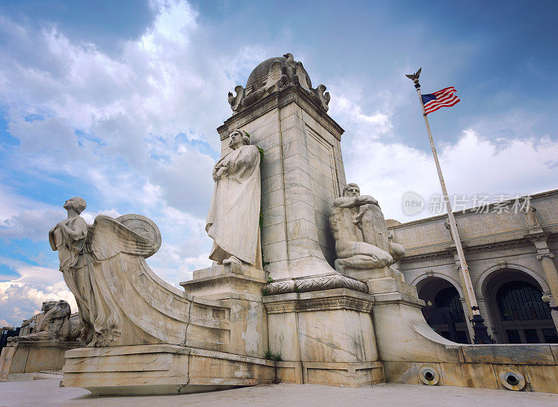 美国华盛顿联合车站外的哥伦布雕像
