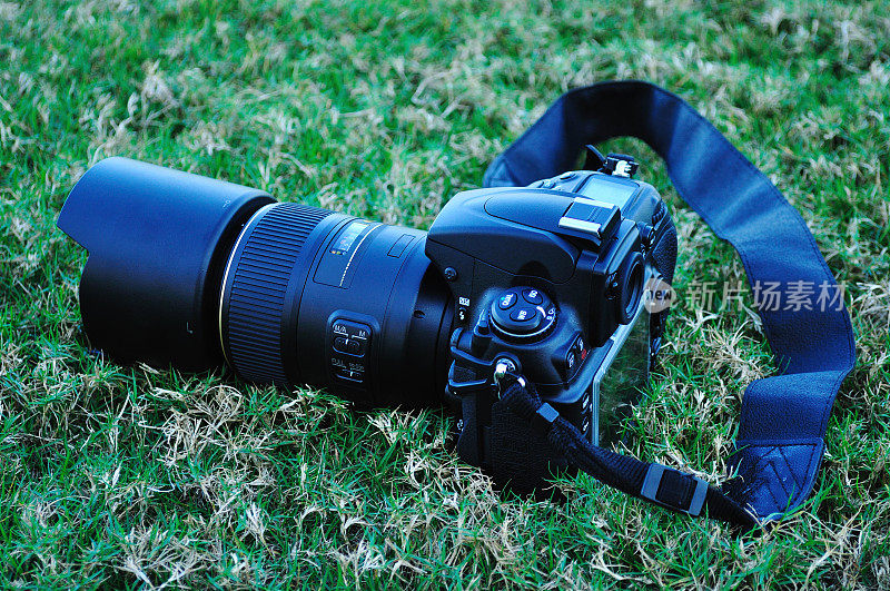 草地上的数码相机