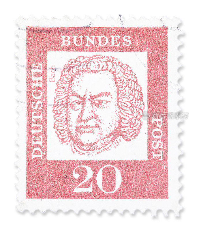 老式德国邮票-约翰塞巴斯蒂安巴赫