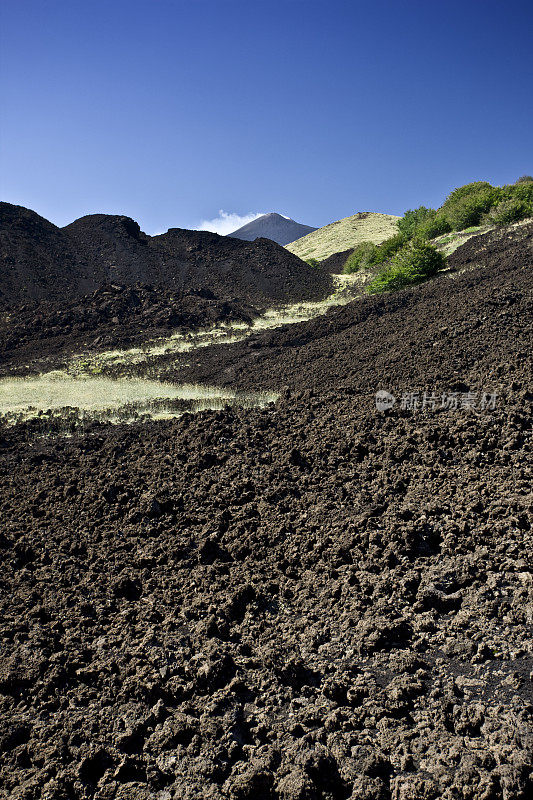 埃特纳火山的熔岩领域