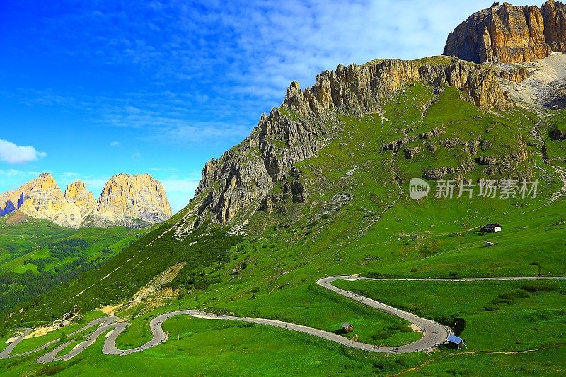 波多多和塞拉山路，白云石，意大利泰洛阿尔卑斯山