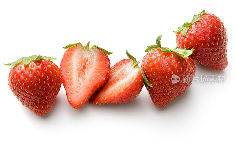 水果:白色背景上孤立的草莓