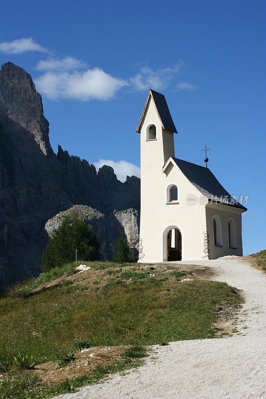 山教堂，帕索加迪纳-多洛米提，意大利阿尔卑斯山