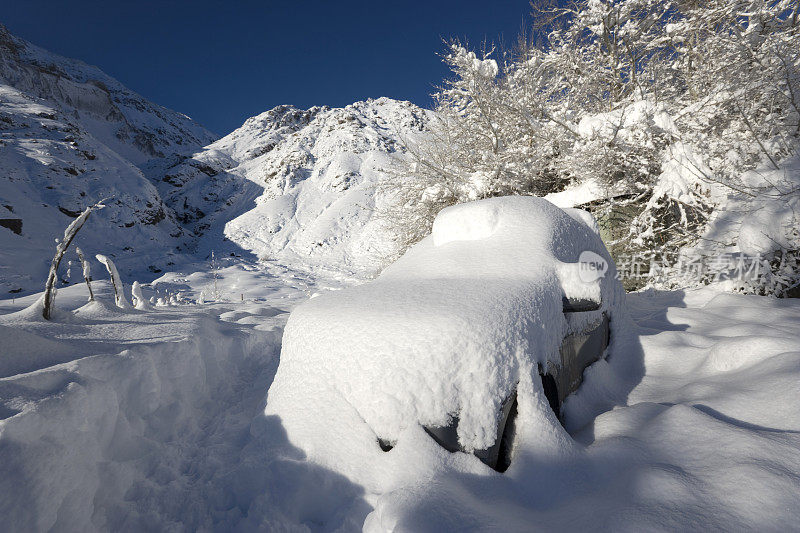 下雪后的车