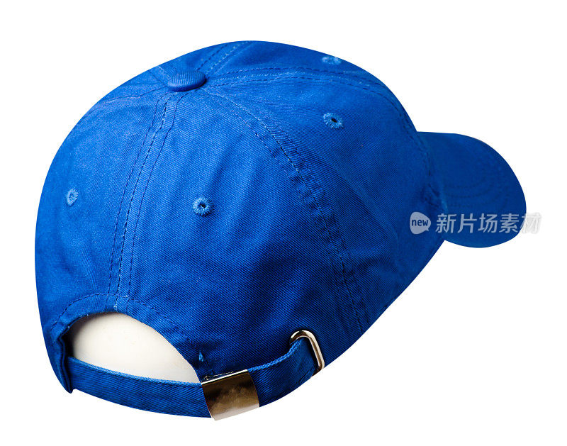 运动帽孤立在一个白色的背景。蓝帽