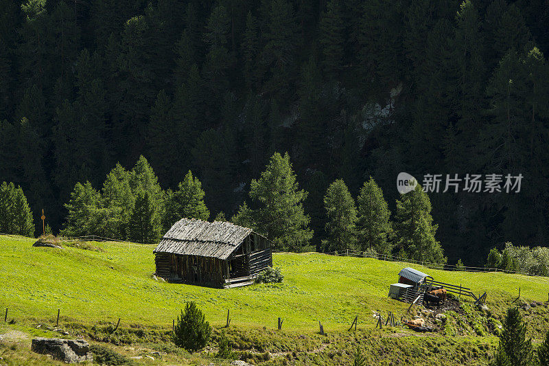 奥地利和意大利之间的Timmelsjoch公路上的风景