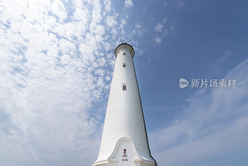 丹麦，日德兰半岛，灵卡宾峡湾，赫威德山附近的林格维格灯塔。