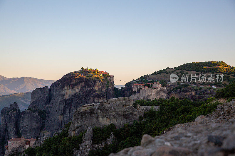 希腊迈特拉的修道院和岩层