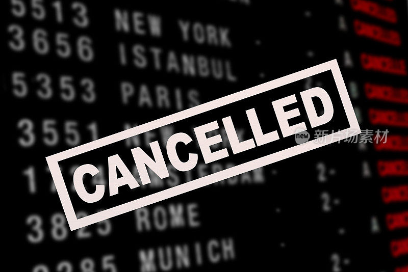旅行禁令-所有航班取消-取消航班离境板