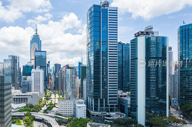 香港城市的无人机视图