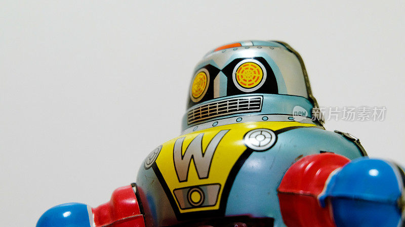 老式锡玩具野口威发条机器人日本太空时代