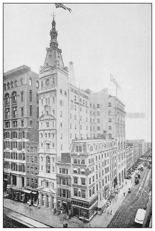 纽约的古董黑白照片:“邮件和快递”大楼