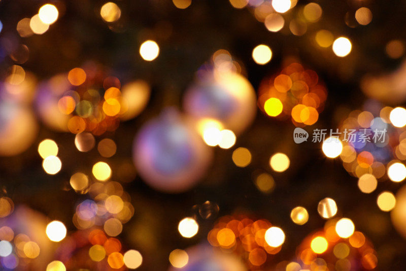 散焦彩色节日抽象圣诞散焦球背景