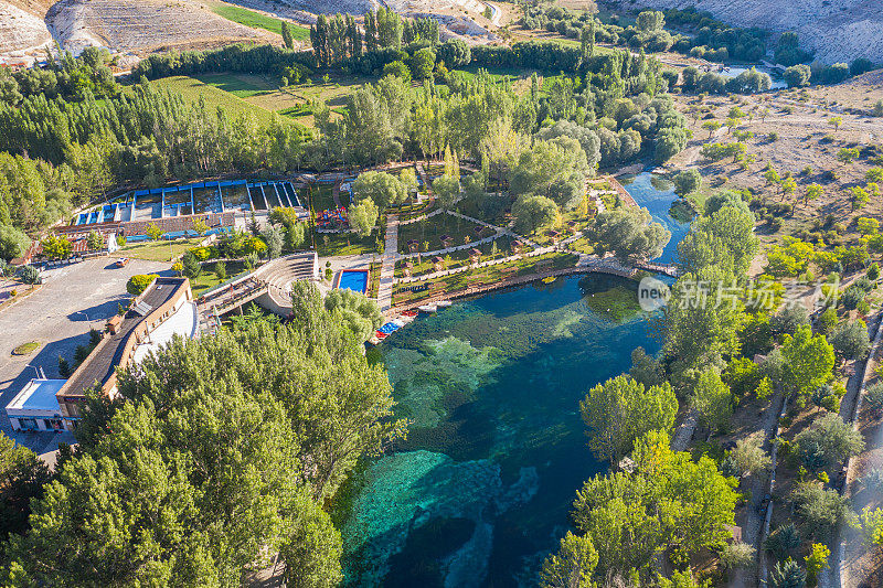 Gökpınar湖Gürün，西瓦斯鸟瞰图