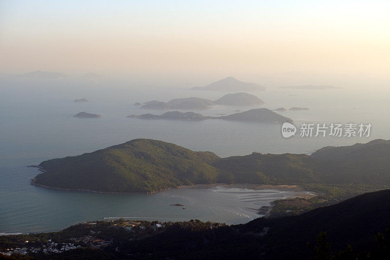 香港大屿山水后湾及南海全景