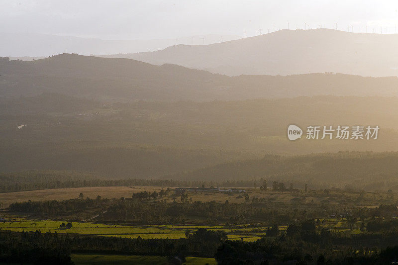 山谷景观从上面，卢戈省，加利西亚，西班牙。