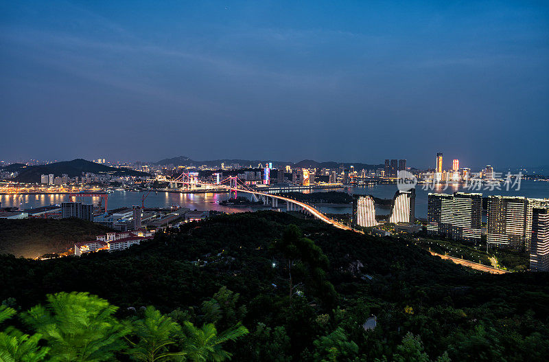 城市跨海大桥夜景