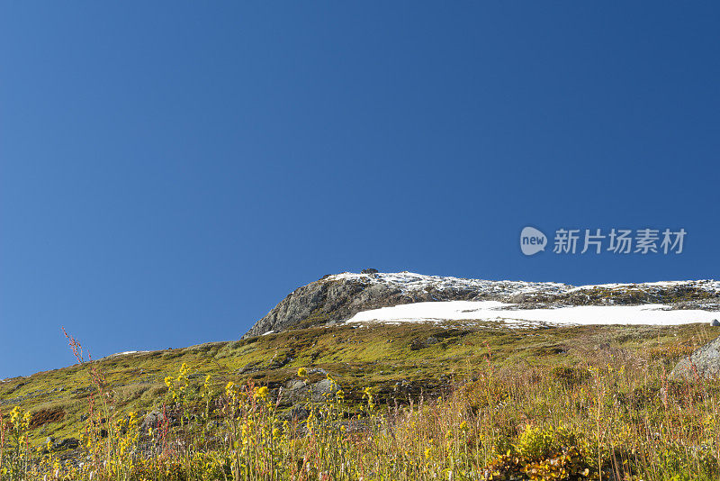 秋天的第一场雪给高山染上了色彩