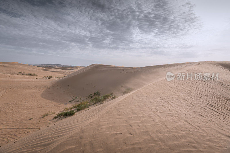 腾格里沙漠风光，内蒙古，中国。
