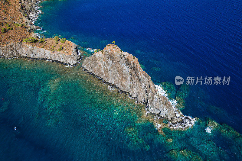 土耳其安塔利亚奥林波斯海滩鸟瞰图