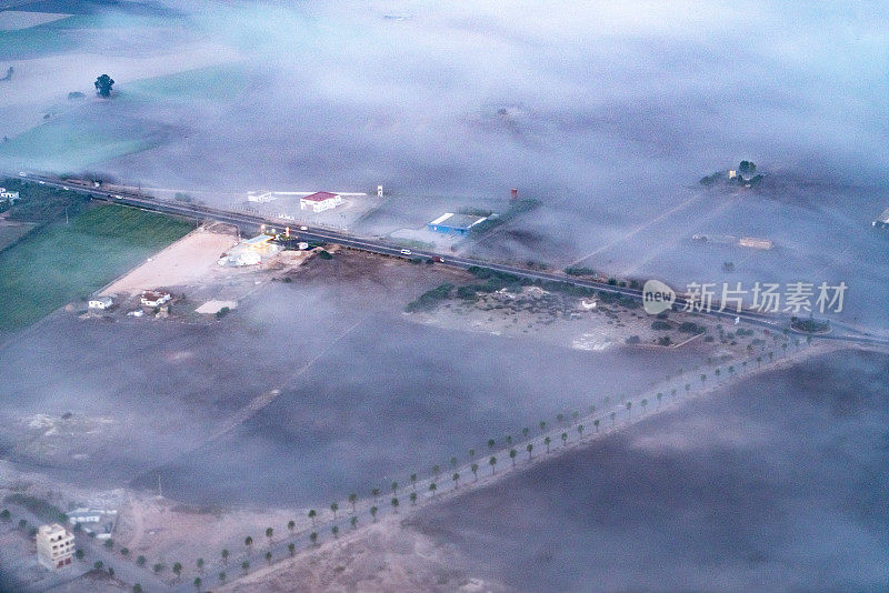 摩洛哥卡萨布兰卡的清晨鸟瞰图