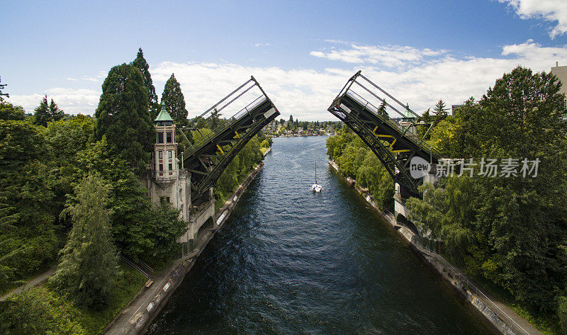 蒙特莱克桥，双叶巴斯克里桥，华盛顿州，西雅图湖