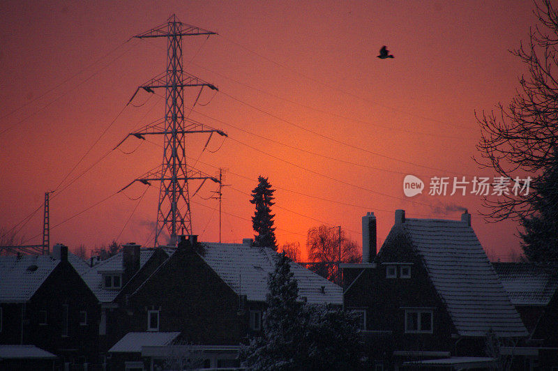 冬天的傍晚天空