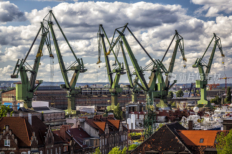 格但斯克船厂鸟瞰图，波兰