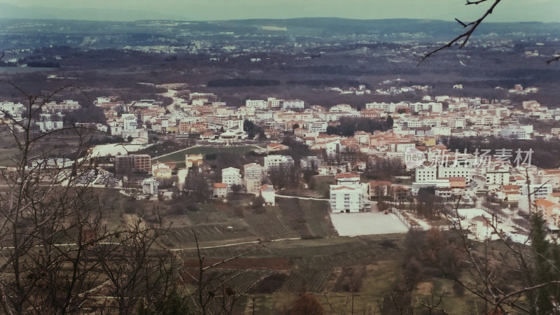 风景优美的俯瞰，Medjugorje，波斯尼亚-黑塞哥维那，从十字山神圣的宗教朝圣