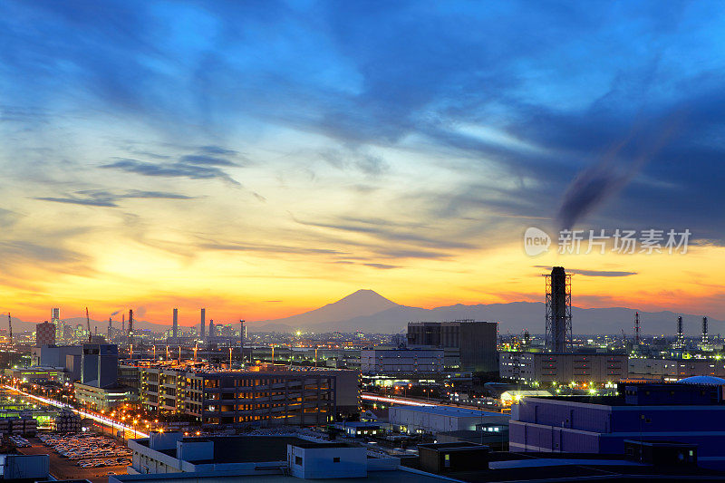 富士山城市工业的天际线